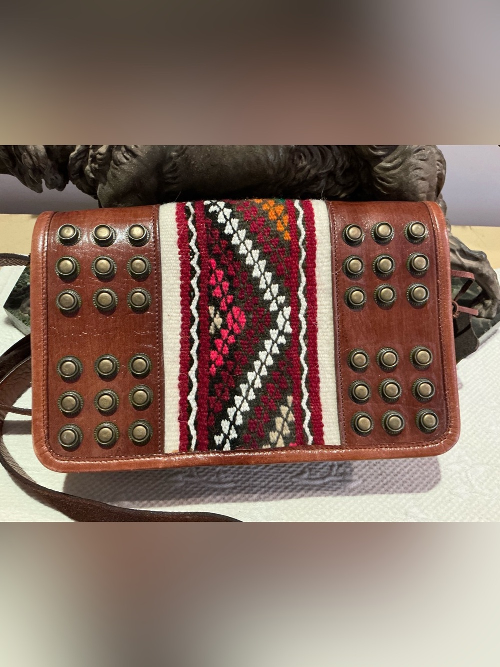 Rare Motif56 Leather Crossbody EUC see dimensions